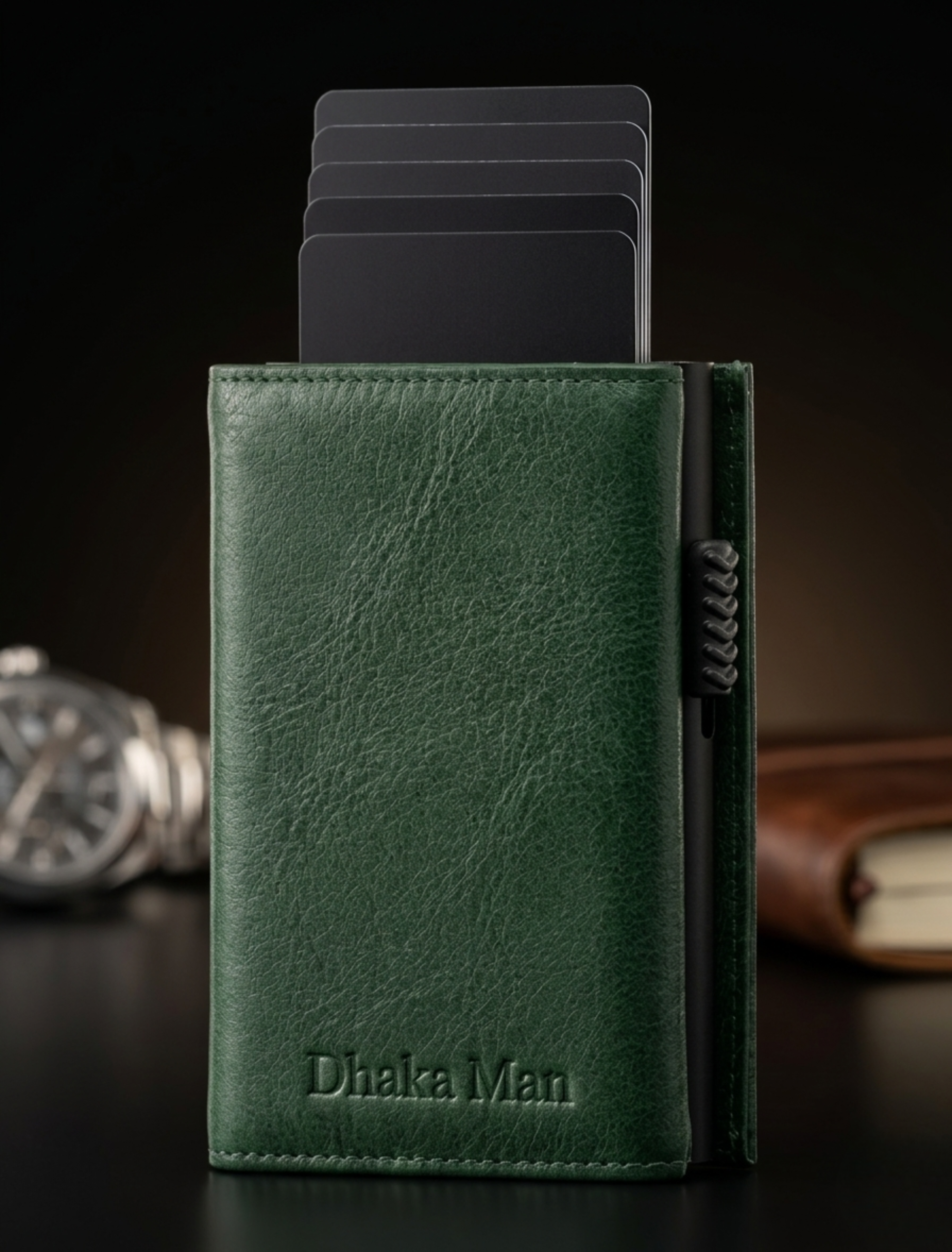 1 Genuine Full Grain Leather Executive Wallet - Olive - Image 1