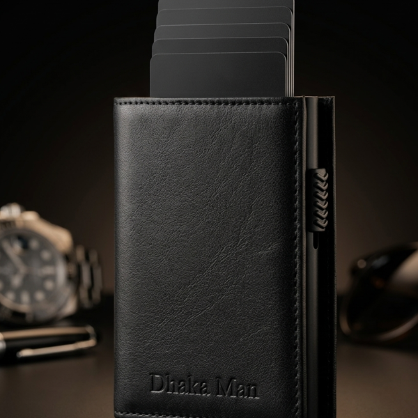 Genuine Full Grain Leather Executive Wallet – Elite Black