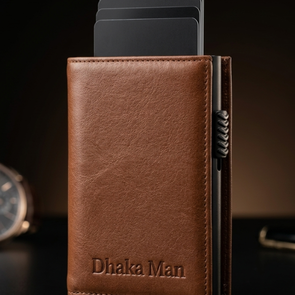 Genuine Full Grain Leather Executive Wallet - Camel